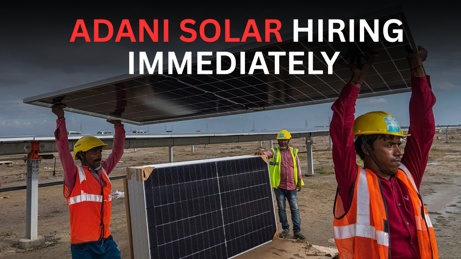 Urgent Hiring Machine Operator Adani Solar Plant  Gujarat